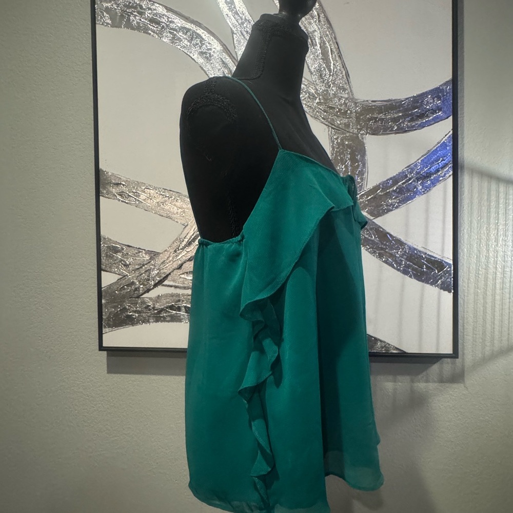 MNG Teal Ruffle Camisole Tank - Picture 2 of 4